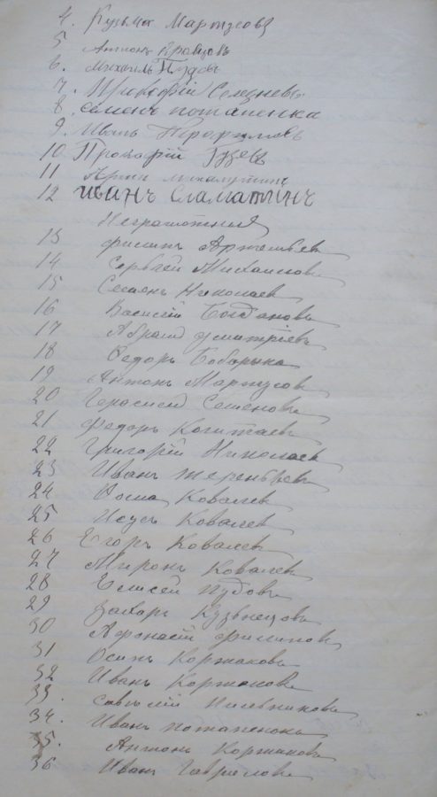 Турнаево, 1913 год, Архивные документы