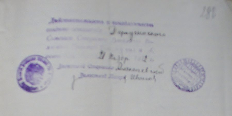 Турнаево, 1912 год, Архивные документы