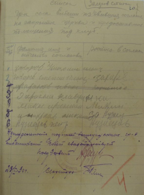 Елбаши, 1930 год, Архивные документы, ГАНО, Искитимский район